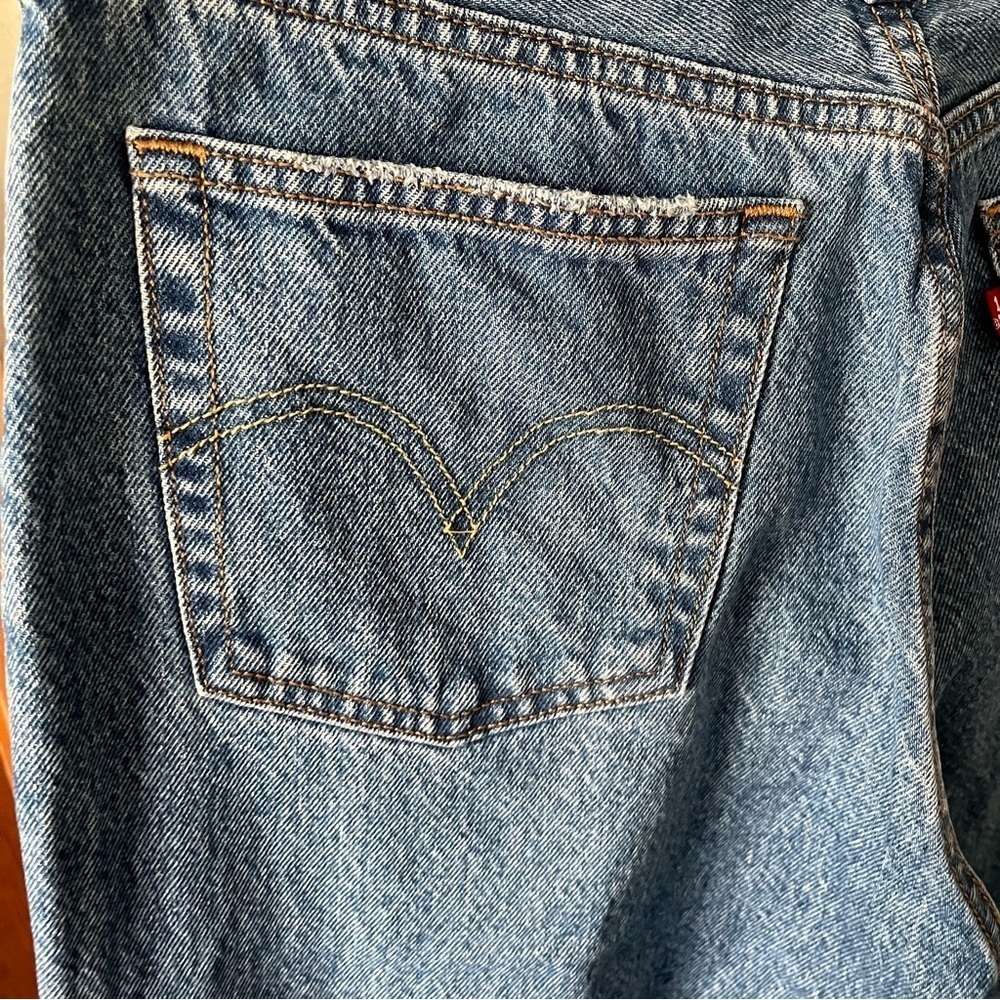 LEVIS sz 29 x 30 150th Anniversay 501 Button Fly Blue Denim Jeans Splice - Picture 11 of 14